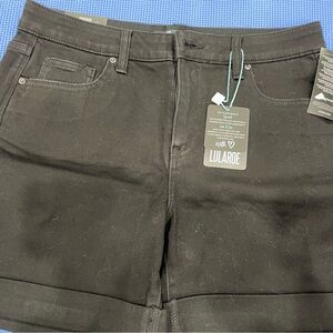 LuLaRoe Black Jean Shorts with Cuffed Hem